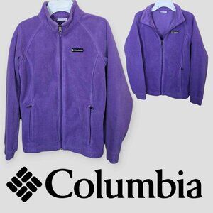 Columbia Kids Girls Benton  Purple Fleece Full Zip Soft Jacket Large 14-16